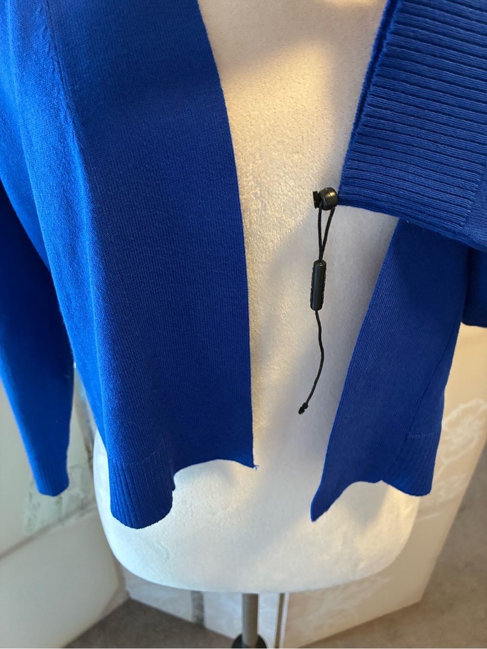 NWOT Calvin Klein Open-Front Three Quarter Sleeve Cardigan in Cobalt Blue - Picture 2 of 6